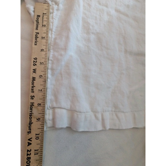 Pure Jill Linen Shorts Womens XL White Bermuda Classic Pull on Pockets Roll up - Picture 4 of 4